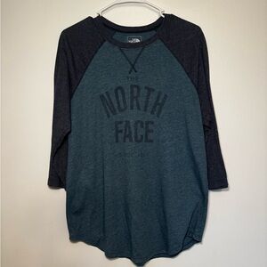 The North Face Navy and Teal Raglan Shirt